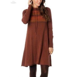 Prana sweater dress. Dark orange with fair isle pa